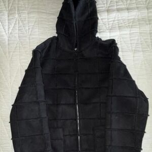 Supreme Faux Suede Patchwork Hooded Jacket